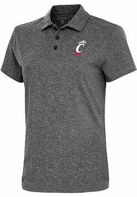 Antigua Cincinnati Bearcats Womens Black Motivated Short Sleeve Polo Shirt