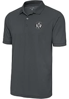 Antigua Atlanta United FC Grey Metallic Logo Legacy Pique Big and Tall Polo