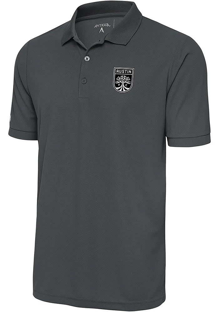 Antigua Austin FC Grey Metallic Logo Legacy Pique Big and Tall Polo
