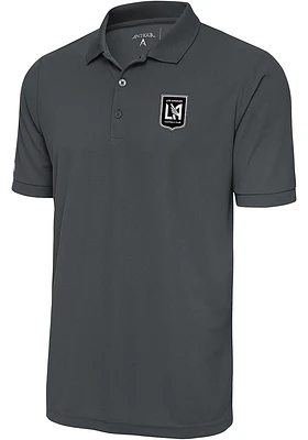 Antigua Los Angeles FC Grey Metallic Logo Legacy Pique Big and Tall Polo