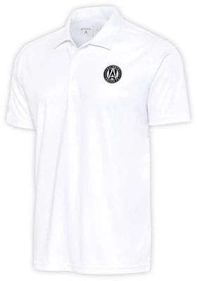 Antigua Atlanta United FC White Metallic Logo Tribute Big and Tall Polo