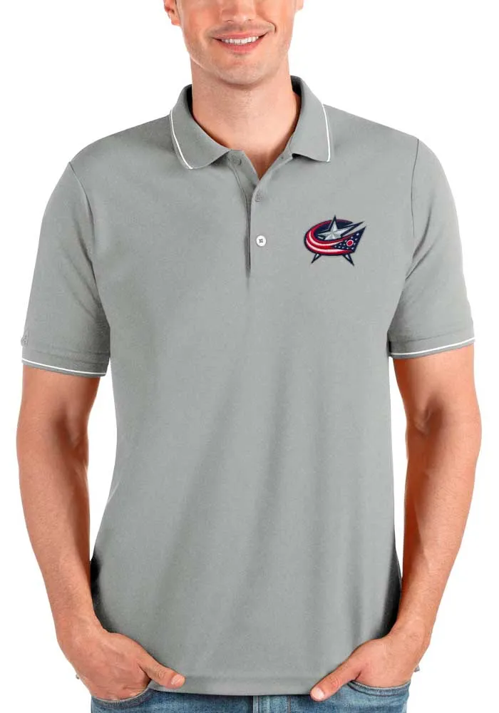 Antigua Columbus Blue Jackets Mens Affluent Short Sleeve Polo