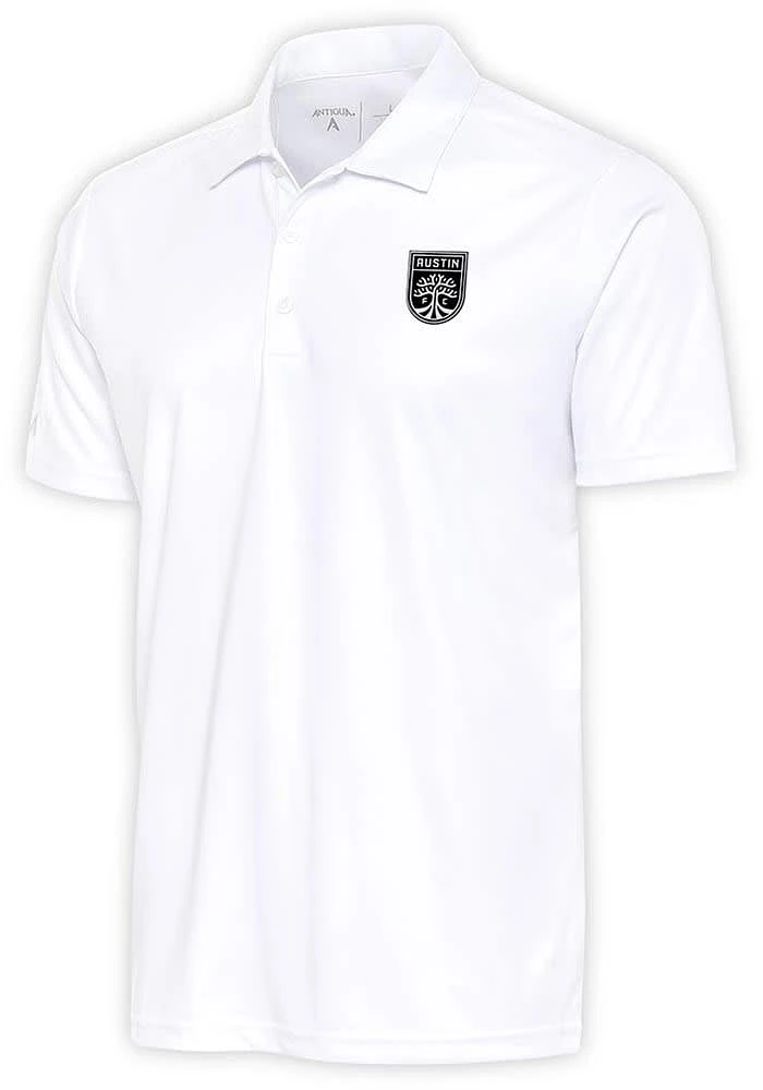 Antigua Austin FC White Metallic Logo Tribute Big and Tall Polo