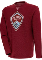 Antigua Colorado Rapids Mens Cardinal Full Front Flier Bunker Long Sleeve Crew Sweatshirt
