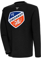 Antigua FC Cincinnati Mens Full Front Flier Bunker Long Sleeve Crew Sweatshirt