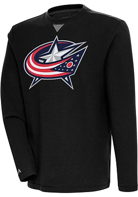 Antigua Columbus Blue Jackets Mens Full Front Flier Bunker Long Sleeve Crew Sweatshirt