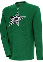 Antigua Dallas Stars Mens Green Full Front Flier Bunker Long Sleeve Crew Sweatshirt