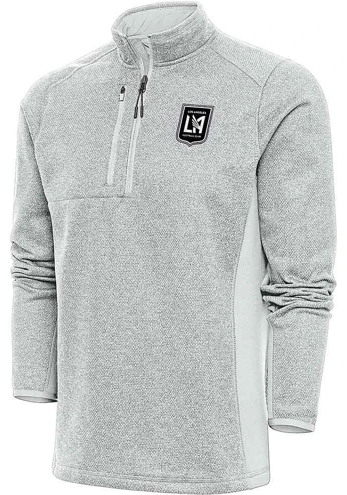Antigua Los Angeles FC Mens Grey Metallic Logo Course Pullover Jackets