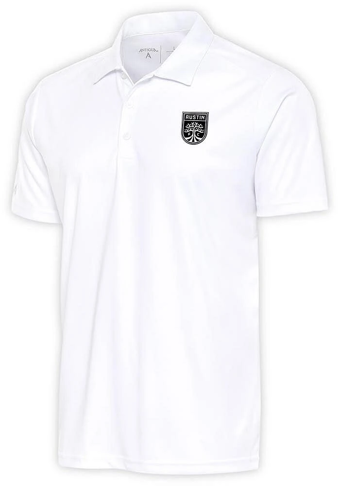 Antigua Austin FC Mens Metallic Logo Tribute Short Sleeve Polo
