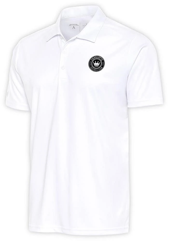 Antigua Charlotte FC Mens Metallic Logo Tribute Short Sleeve Polo