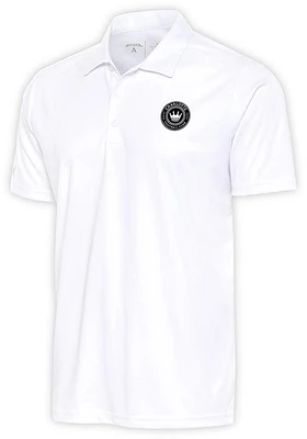 Antigua Charlotte FC Mens Metallic Logo Tribute Short Sleeve Polo