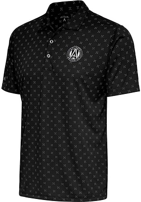 Antigua Atlanta United FC Mens Metallic Logo Spark Short Sleeve Polo