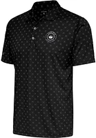 Antigua Charlotte FC Mens Metallic Logo Spark Short Sleeve Polo