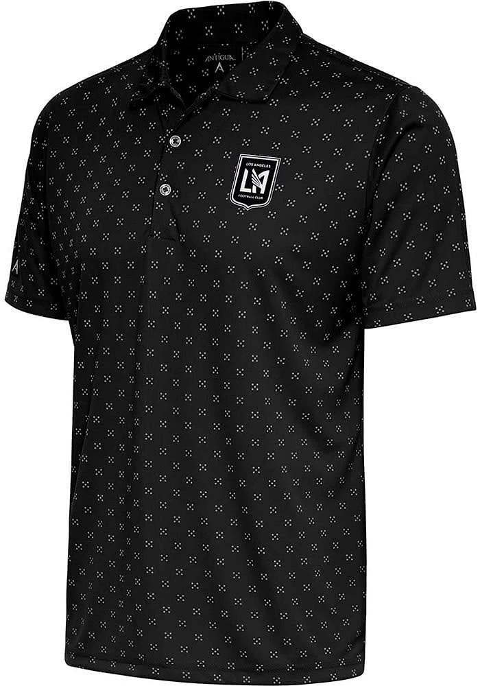 Antigua Los Angeles FC Mens Metallic Logo Spark Short Sleeve Polo