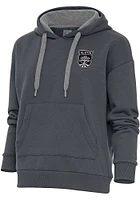 Antigua Austin FC Womens Charcoal Metallic Logo Victory Hooded Sweatshirt