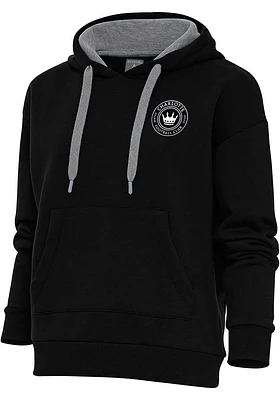 Antigua Charlotte FC Womens Metallic Logo Victory Hooded Sweatshirt