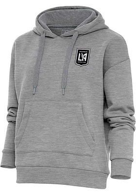 Antigua Los Angeles FC Womens Grey Metallic Logo Victory Hooded Sweatshirt