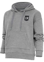 Antigua Los Angeles FC Womens Grey Metallic Logo Victory Hooded Sweatshirt