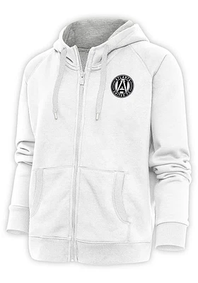 Antigua Atlanta United FC Womens Metallic Logo Victory Long Sleeve Full Zip Jacket