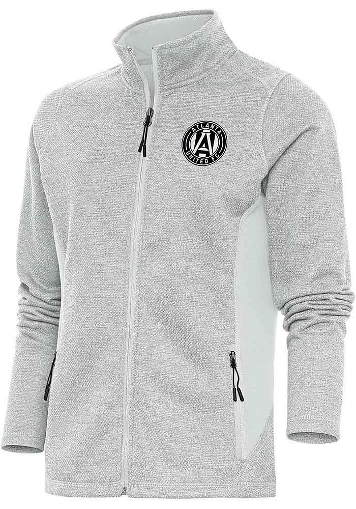 Antigua Atlanta United FC Womens Metallic Logo Course Long Sleeve Full Zip Jacket