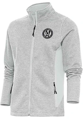 Antigua Atlanta United FC Womens Metallic Logo Course Long Sleeve Full Zip Jacket