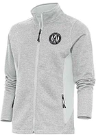Antigua Atlanta United FC Womens Metallic Logo Course Long Sleeve Full Zip Jacket