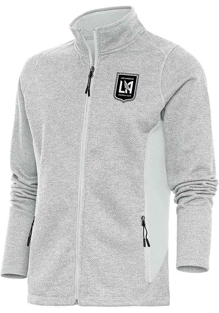 Antigua Los Angeles FC Womens Metallic Logo Course Long Sleeve Full Zip Jacket