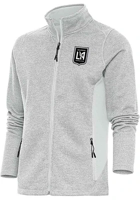 Antigua Los Angeles FC Womens Metallic Logo Course Long Sleeve Full Zip Jacket
