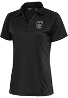 Antigua Austin FC Womens Metallic Logo Tribute Short Sleeve Polo Shirt