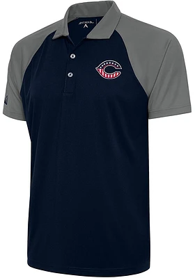 Antigua Cincinnati Reds Mens Navy Blue Nova Short Sleeve Polo