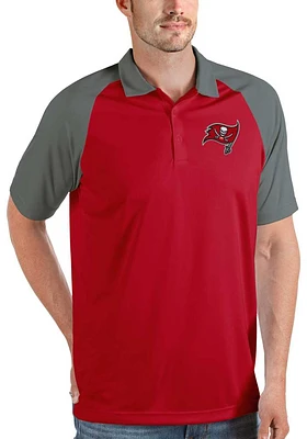 Antigua Tampa Bay Buccaneers Mens Red Nova Short Sleeve Polo