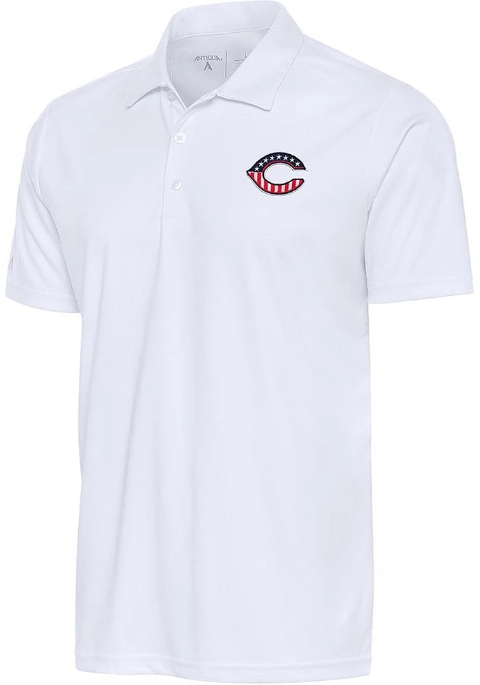 Antigua Cincinnati Reds Mens White Americana Tribute Short Sleeve Polo