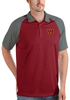 Antigua Washington Commanders Mens Red Nova Short Sleeve Polo
