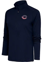 Antigua Cincinnati Reds Womens Navy Blue Tribute 1/4 Zip Pullover