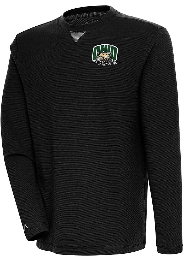 Antigua Ohio Bobcats Mens Flier Bunker Long Sleeve Crew Sweatshirt