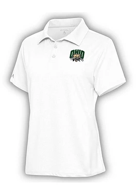 Antigua Ohio Bobcats Womens Motivated Short Sleeve Polo Shirt