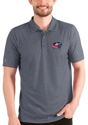 Antigua Columbus Blue Jackets Mens Navy Esteem Short Sleeve Polo