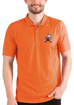 Antigua Cleveland Browns Mens Orange Esteem Short Sleeve Polo