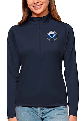 Antigua Buffalo Sabres Womens Navy Blue Tribute Qtr Zip Pullover