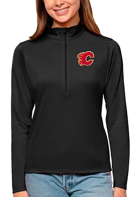 Antigua Calgary Flames Womens Tribute Qtr Zip Pullover