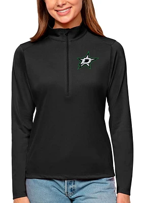 Antigua Dallas Stars Womens Black Tribute Qtr Zip Pullover