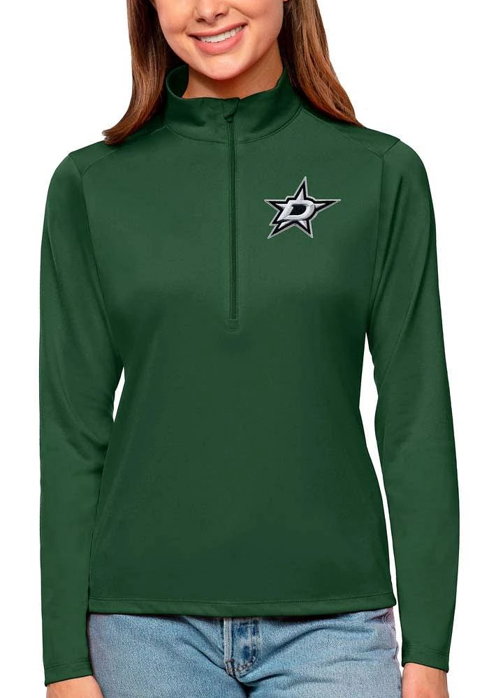 Antigua Dallas Stars Womens Green Tribute Qtr Zip Pullover