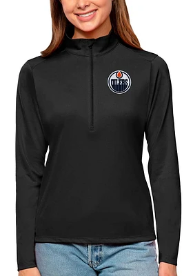 Antigua Edmonton Oilers Womens Tribute Qtr Zip Pullover