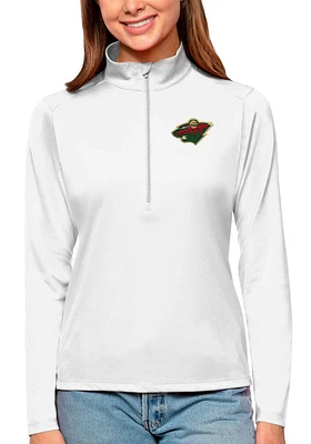Antigua Minnesota Wild Womens White Tribute Qtr Zip Pullover