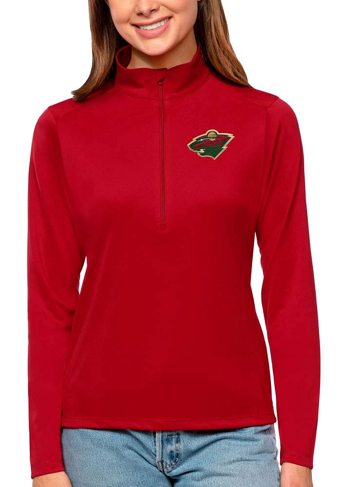 Antigua Minnesota Wild Womens Red Tribute Qtr Zip Pullover