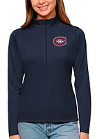 Antigua Montreal Canadiens Womens Navy Blue Tribute Qtr Zip Pullover