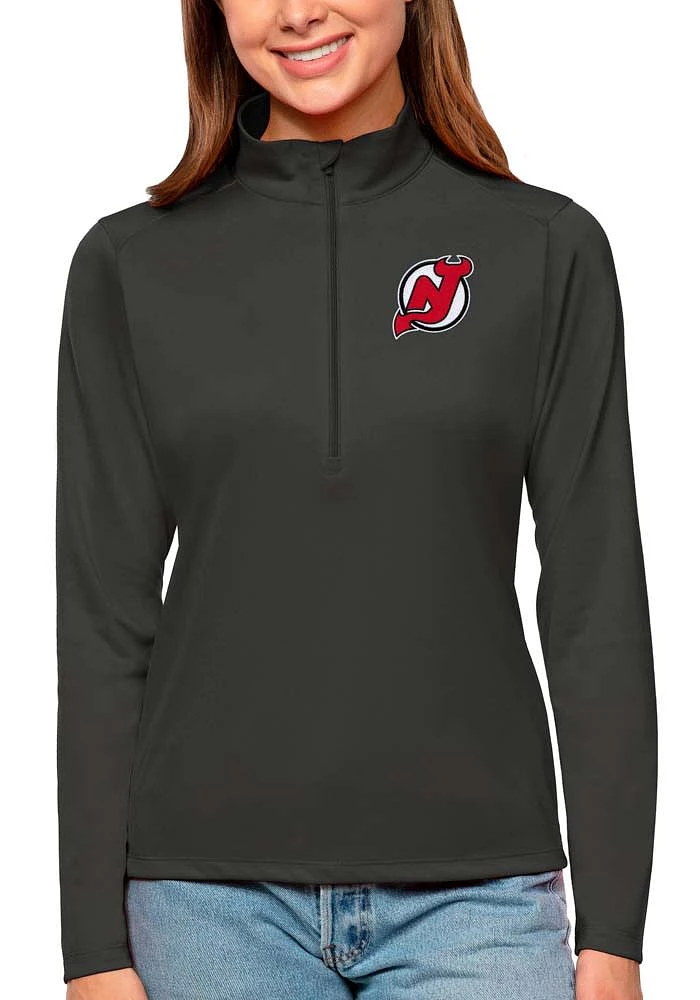 Antigua New Jersey Devils Womens Tribute Qtr Zip Pullover