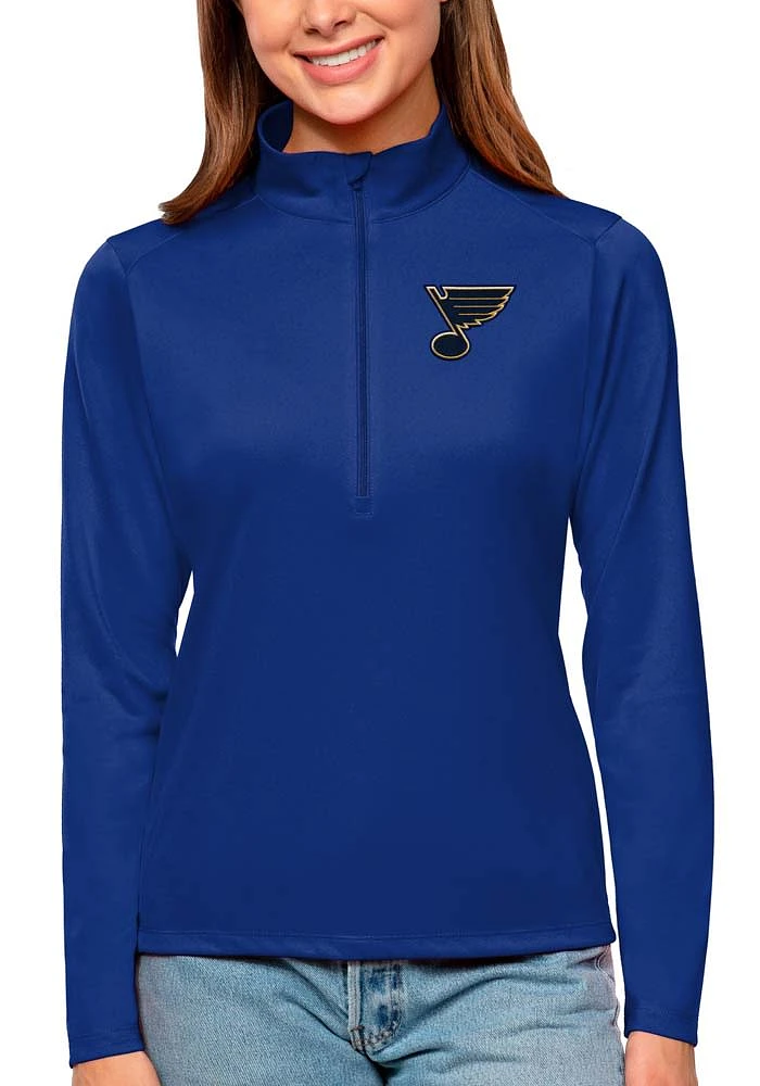 Antigua St Louis Blues Womens Blue Tribute Qtr Zip Pullover