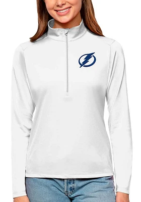 Antigua Tampa Bay Lightning Womens White Tribute Qtr Zip Pullover