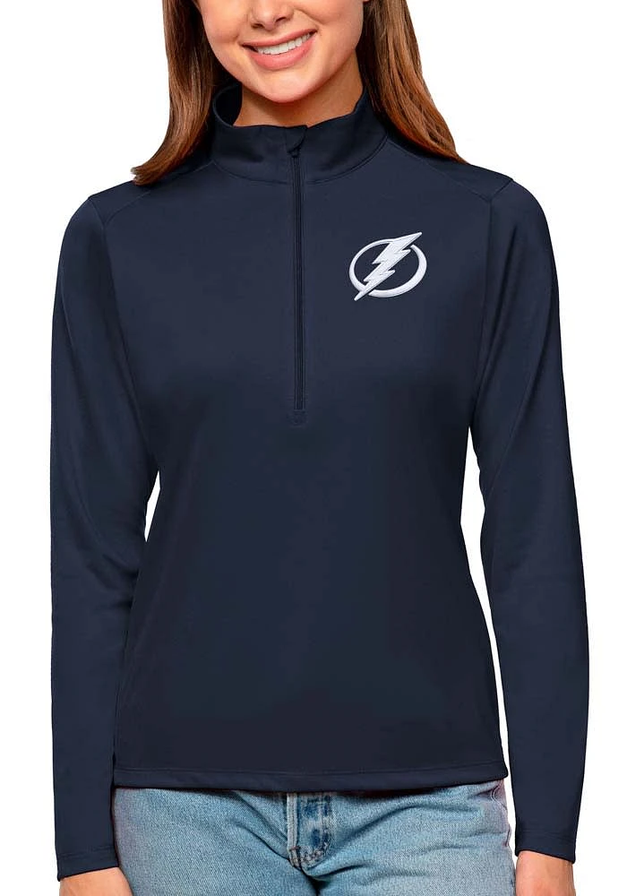 Antigua Tampa Bay Lightning Womens Navy Blue Tribute Qtr Zip Pullover